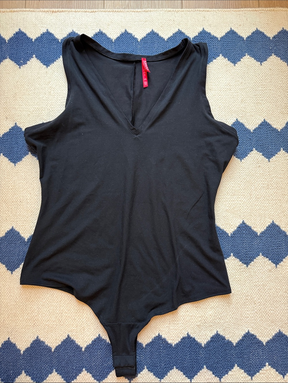 SPANX Black V-Neck Sleeveless Thong Bodysuit